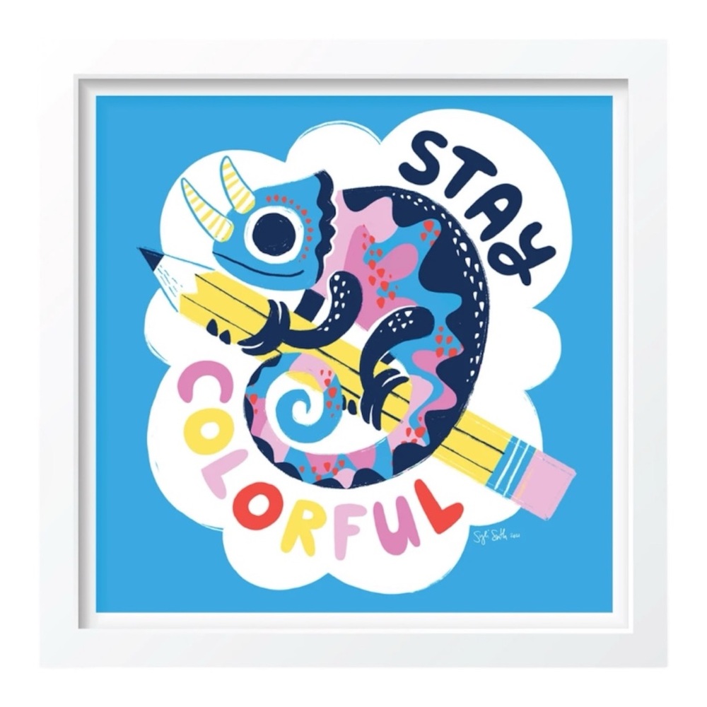 Sylvia Draws Chameleon Art Print